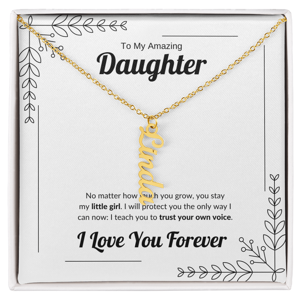Always My Little Girl | Vertical Name Necklace for Daughter