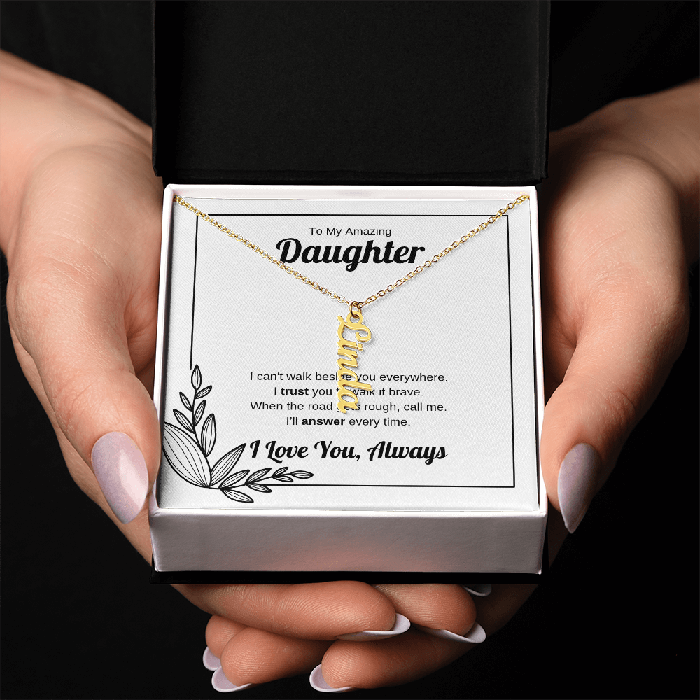 Walk It Brave | Vertical Name Necklace for Daughter