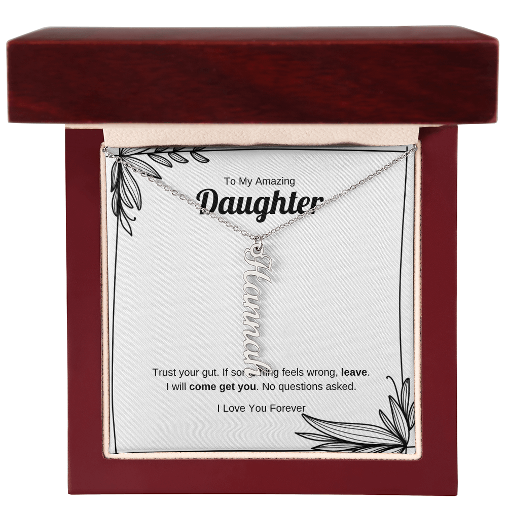 Trust Your Gut | Vertical Name Necklace for Daughter