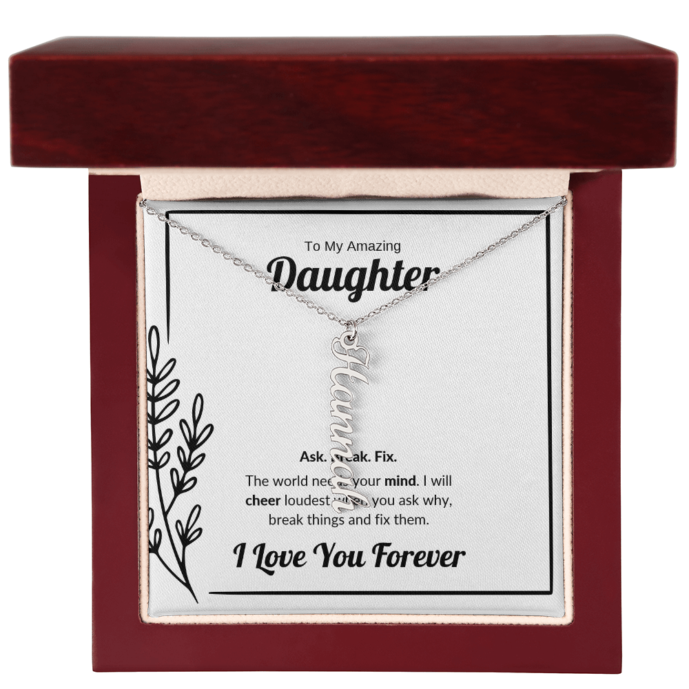 Ask Break Fix | Vertical Name Necklace for Daughter