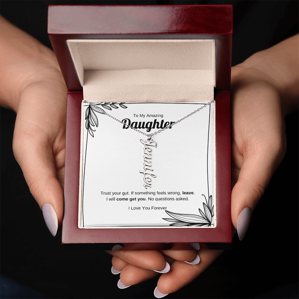Trust Your Gut | Vertical Name Necklace for Daughter