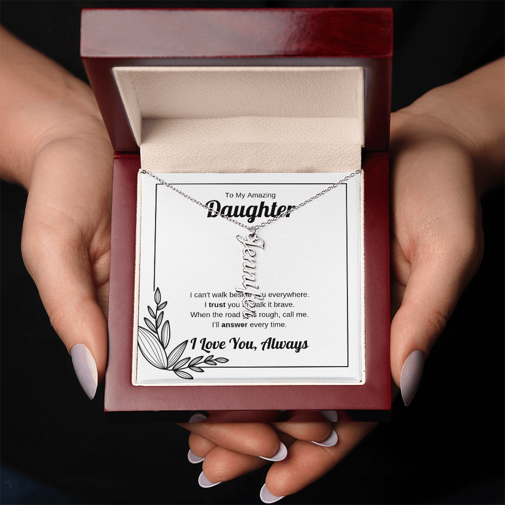 Walk It Brave | Vertical Name Necklace for Daughter