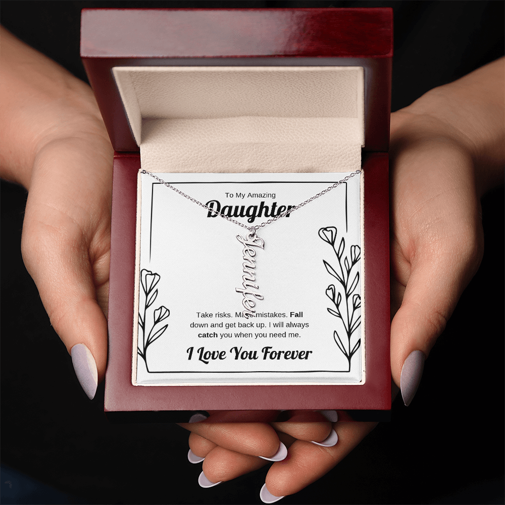 I Will Catch You | Vertical Name Necklace for Daughter