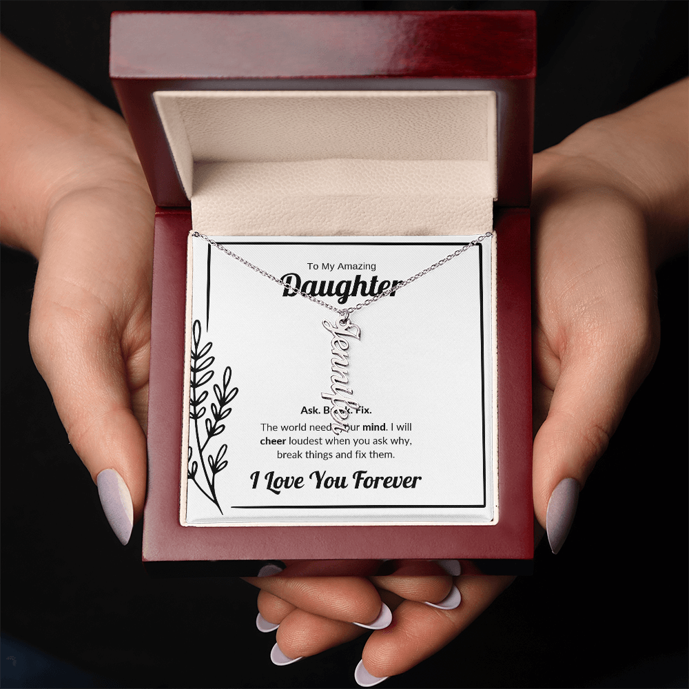 Ask Break Fix | Vertical Name Necklace for Daughter