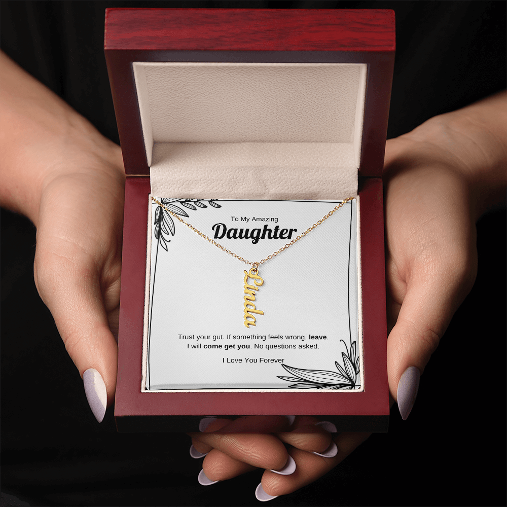 Trust Your Gut | Vertical Name Necklace for Daughter