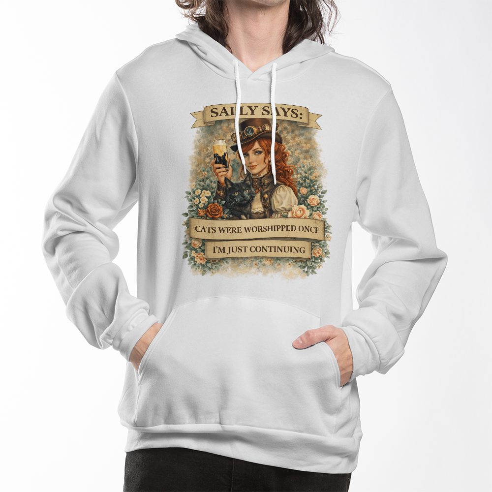 Sally Says: Cat's Were Worshipped Once Fleece Hoodie