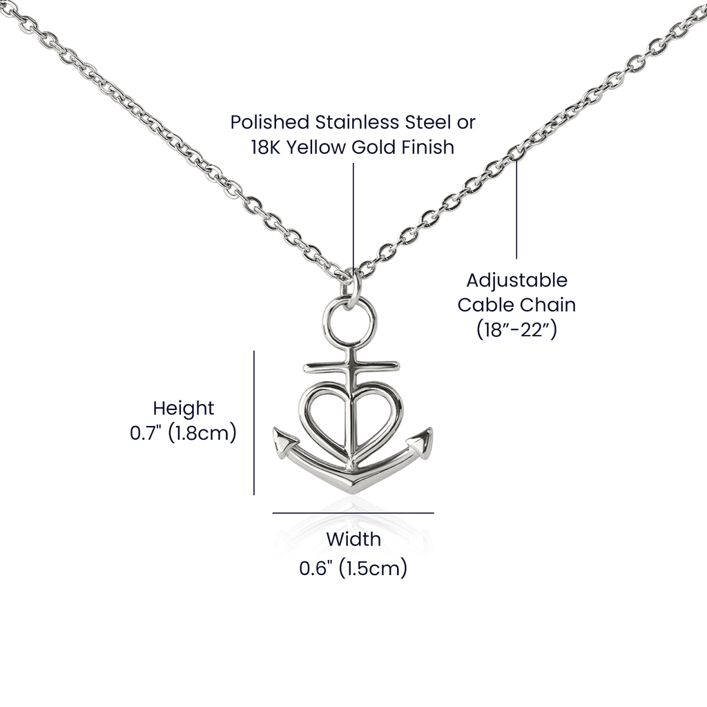 My dearest wife, my guiding star, . . . Anchor Heart Pendent
