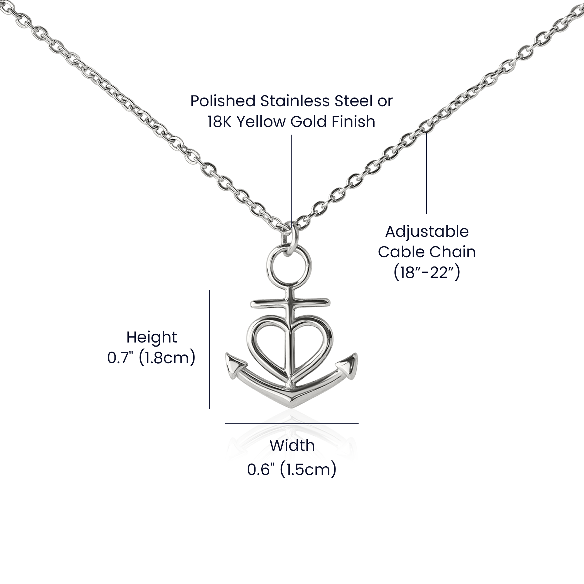My dearest wife, my guiding star, . . . Anchor Heart Pendent