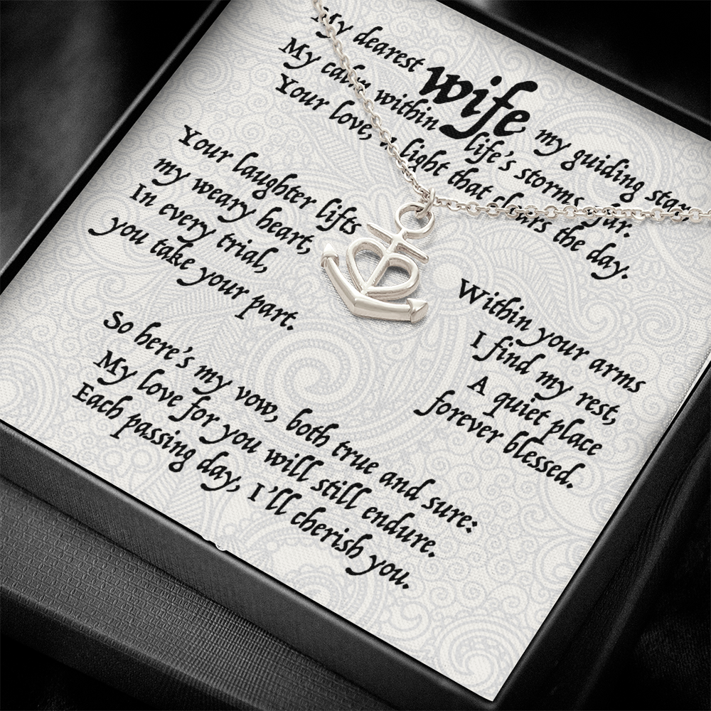 My dearest wife, my guiding star, . . . Anchor Heart Pendent