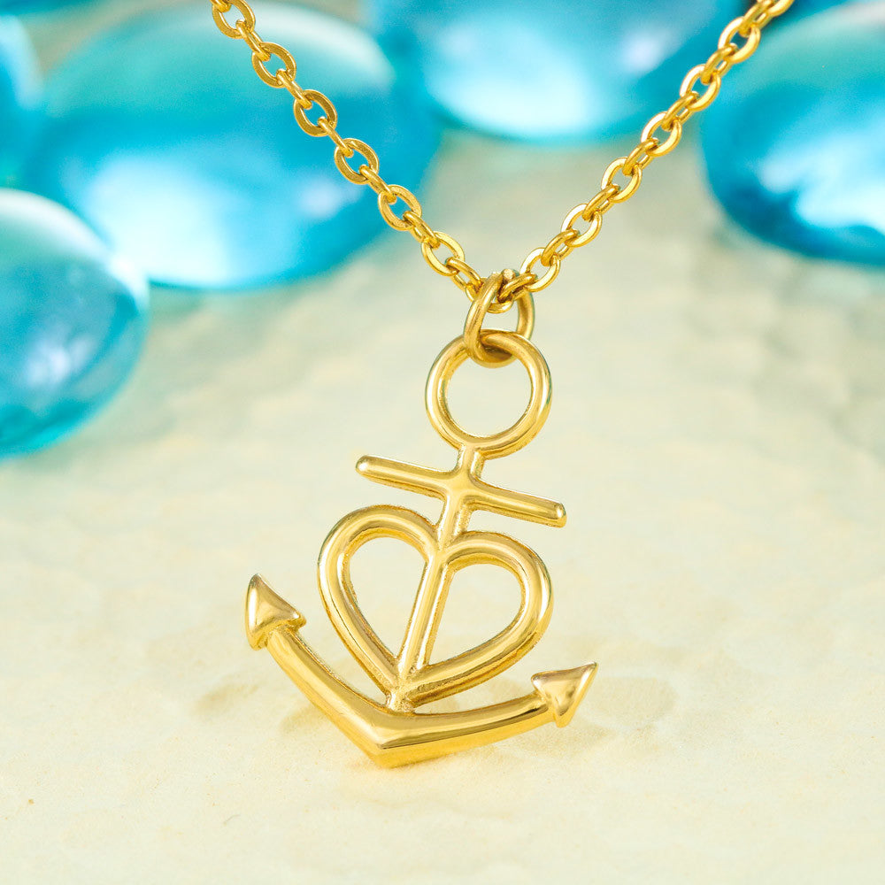 My dearest wife, my guiding star, . . . Anchor Heart Pendent