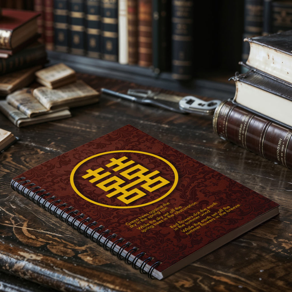 Double Happiness Red & Gold - spiral notebook