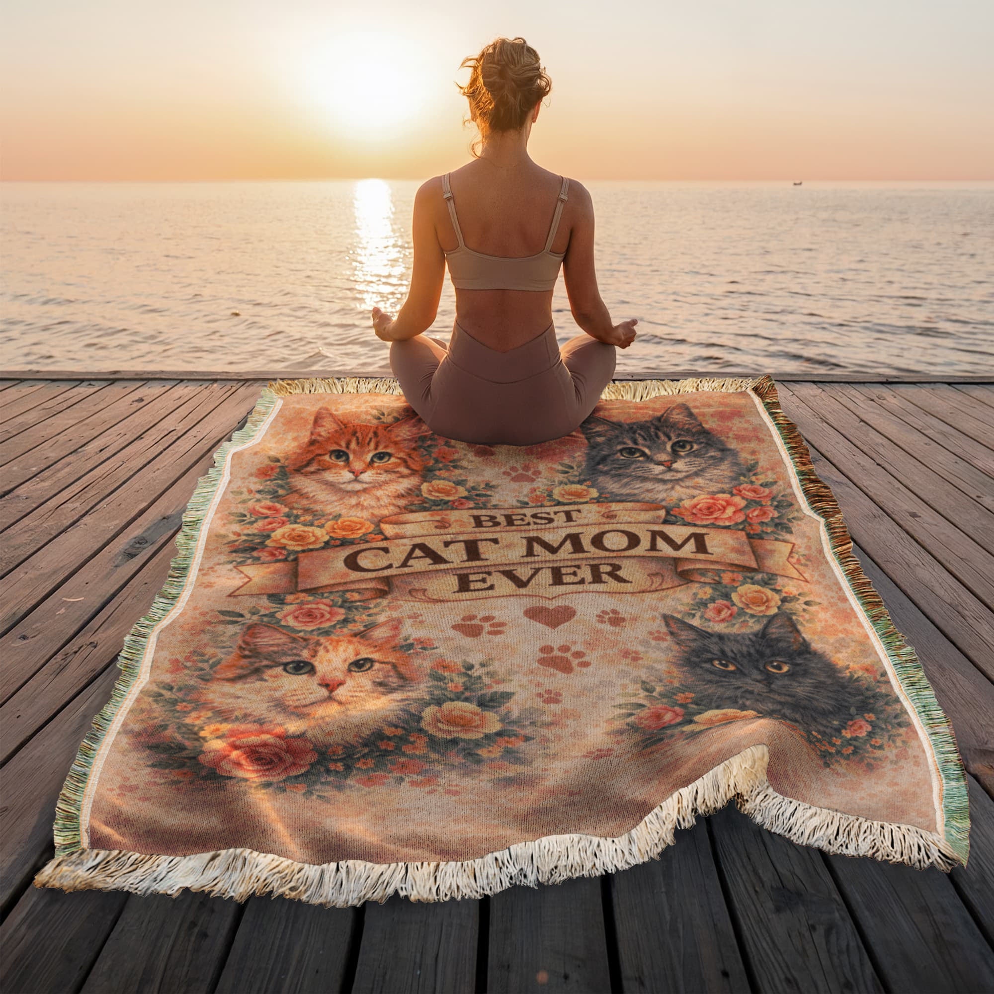 Best Cat Mom Ever Printed Woven Blanket – Cozy, Beautiful & Slightly Ridiculous (Just Like Her Cats)