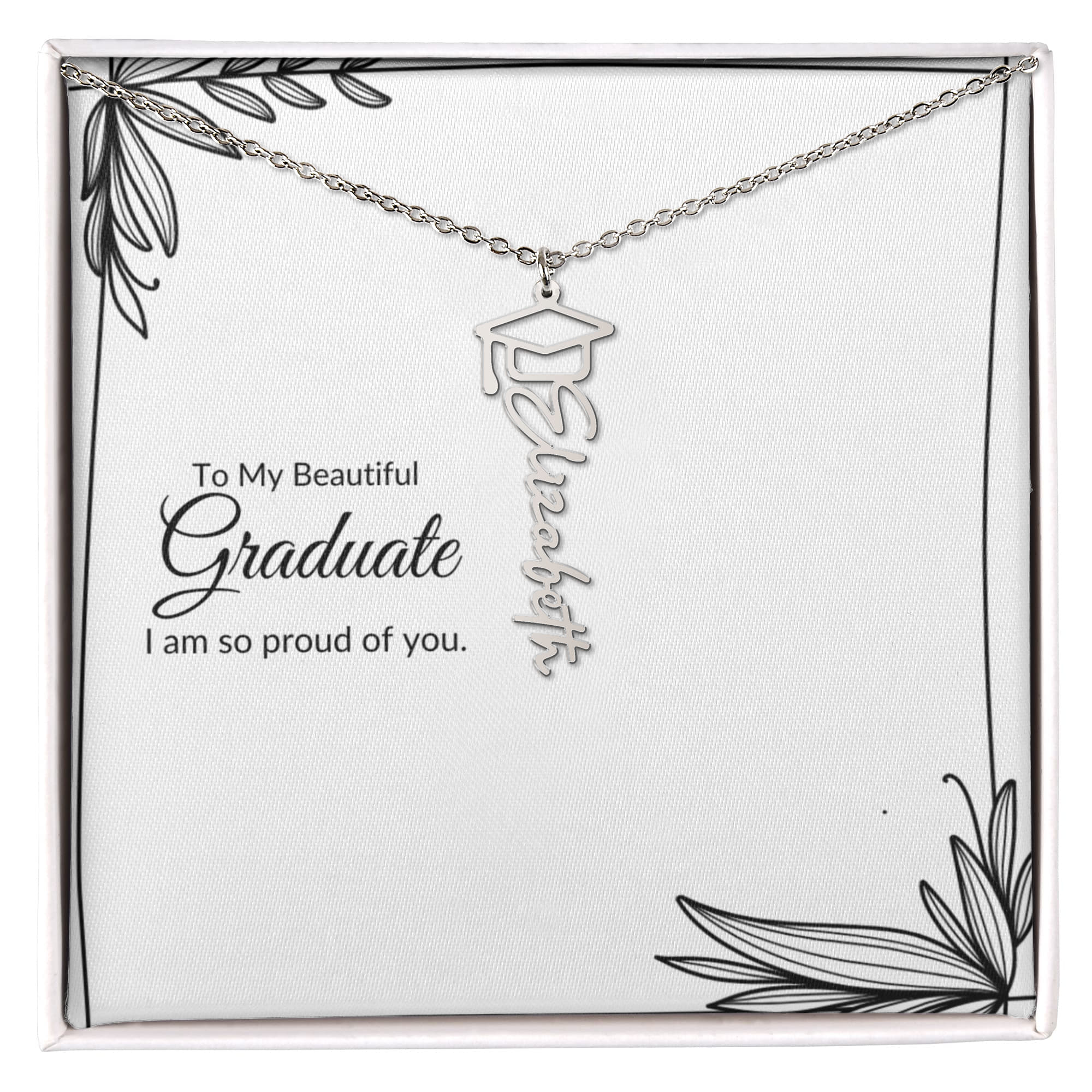 Personalized Graduation Name Necklace – Meaningful Gift for Her – Class of 2026 Keepsake