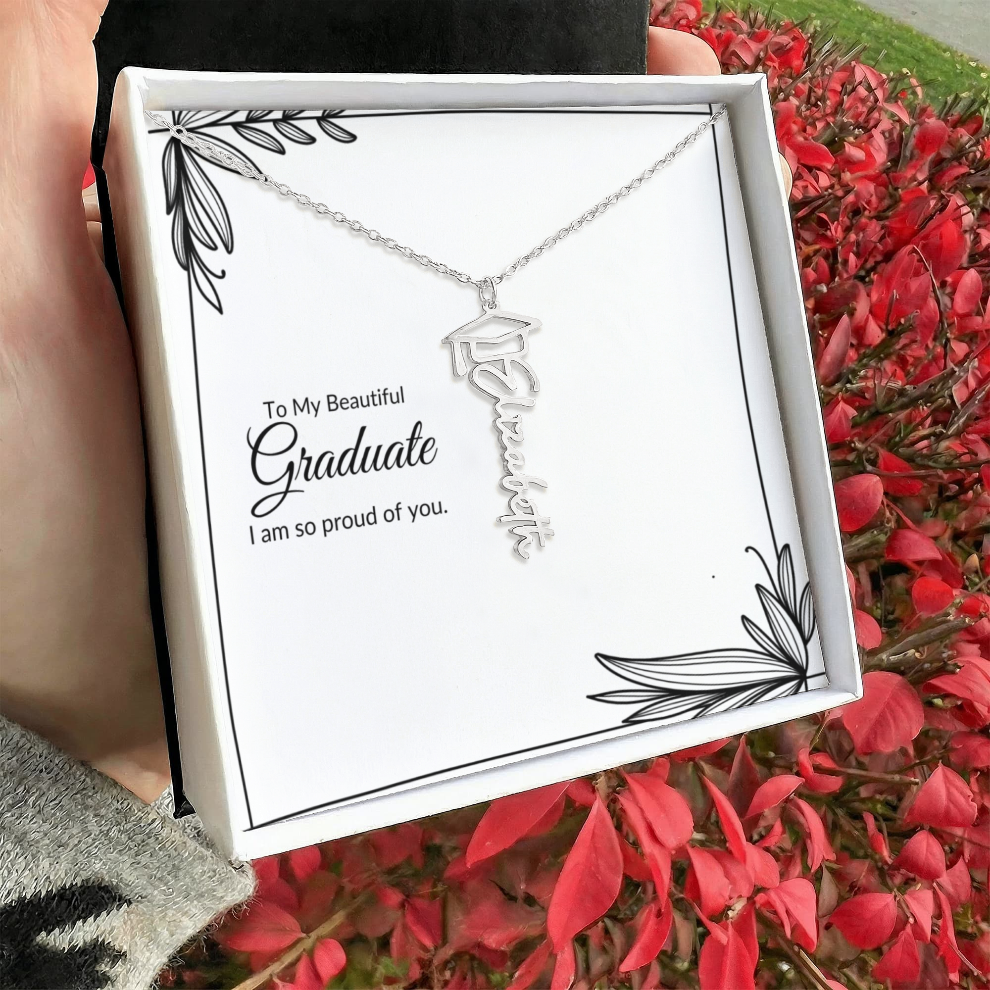 Personalized Graduation Name Necklace – Meaningful Gift for Her – Class of 2026 Keepsake