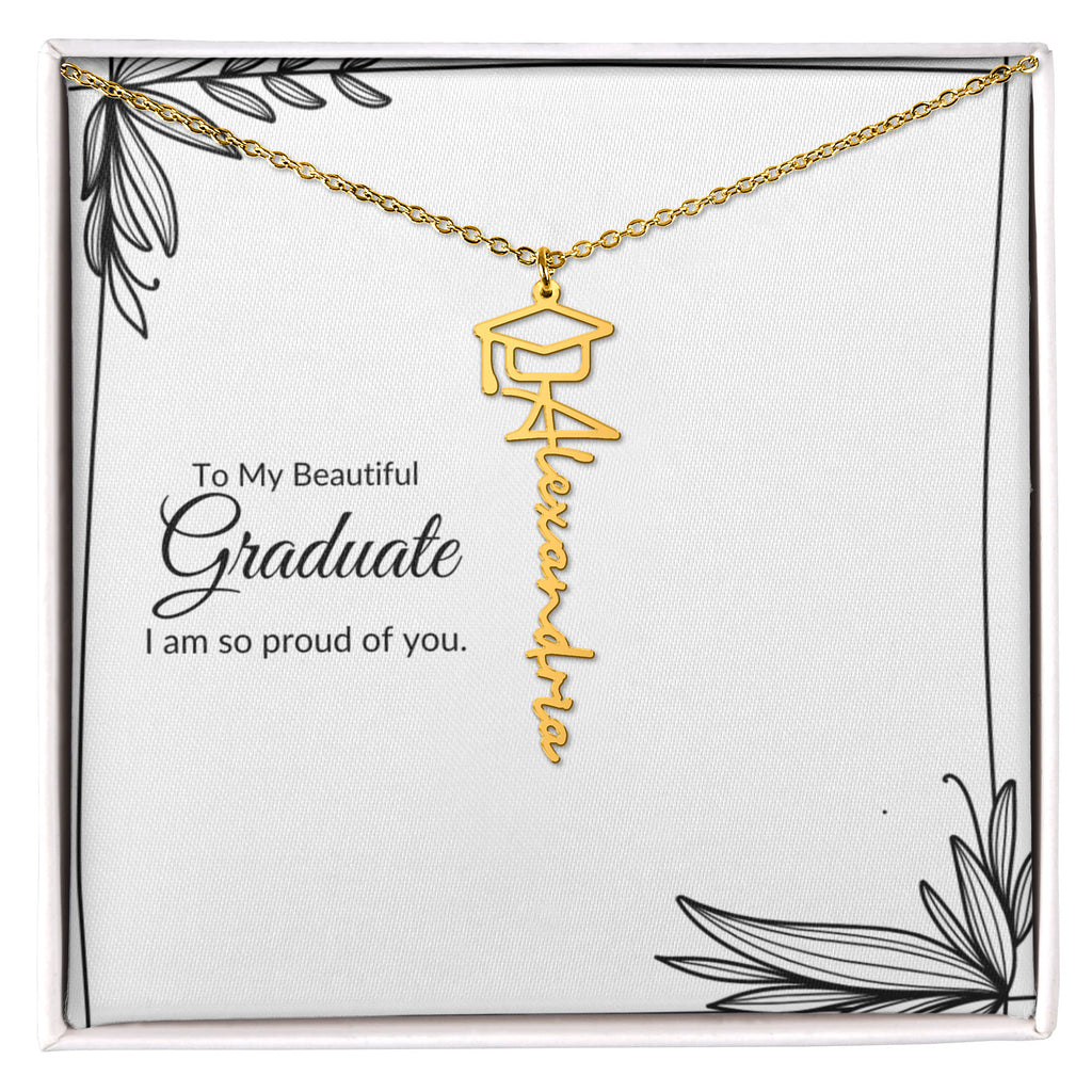To My Beautiful Graduate Necklace – Custom Name Gift – Meaningful Keepsake for Her