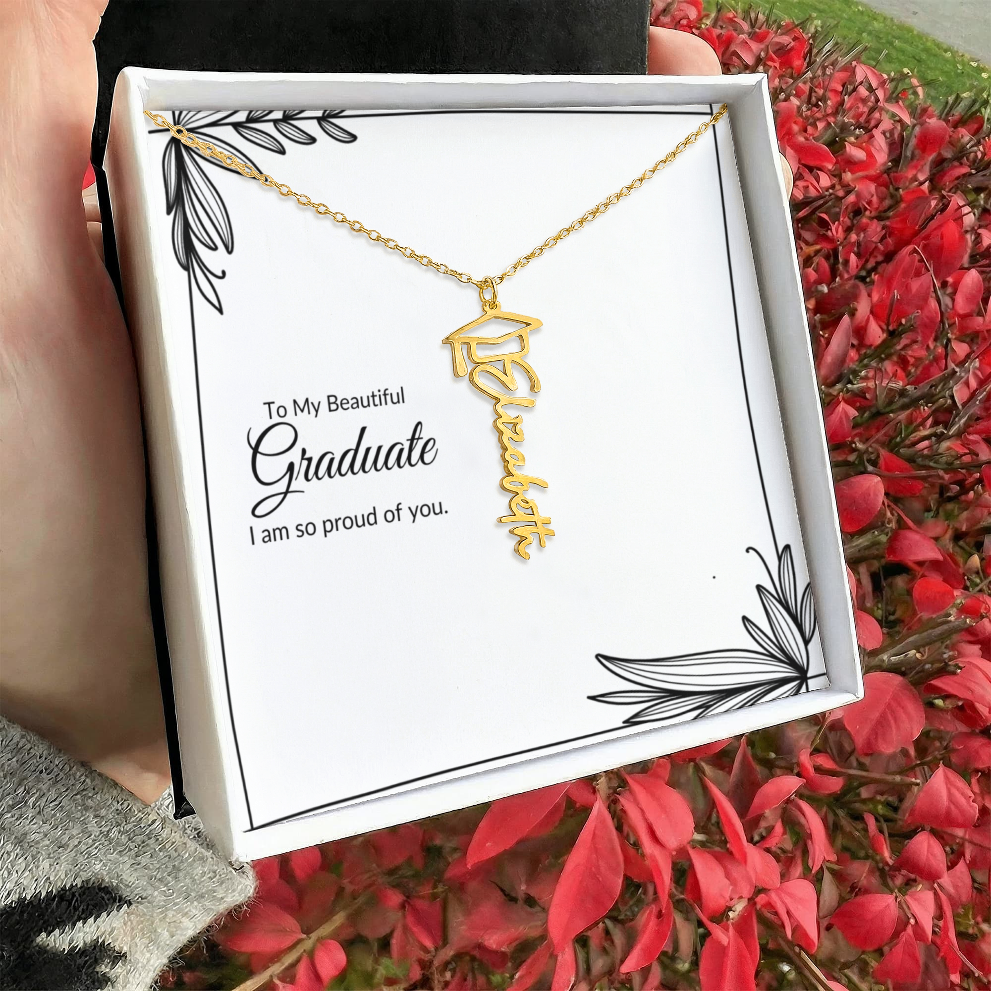 Personalized Graduation Name Necklace – Meaningful Gift for Her – Class of 2026 Keepsake