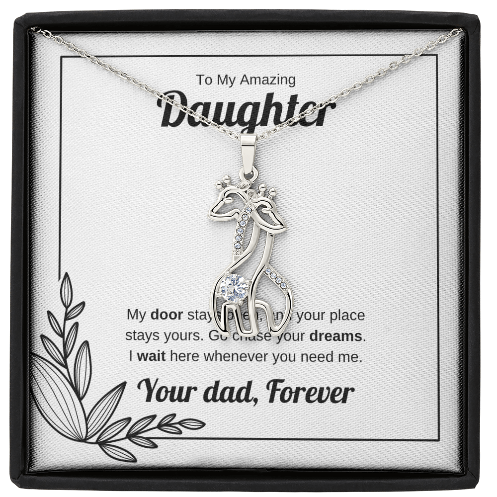 My Door Stays Open | Giraffe Necklace for Daughter