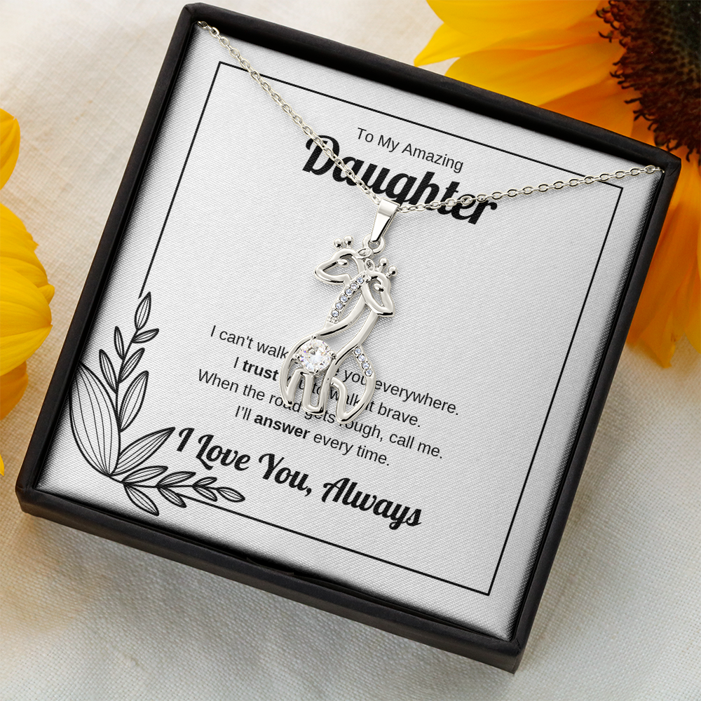 Walk It Brave | Giraffe Necklace for Daughter