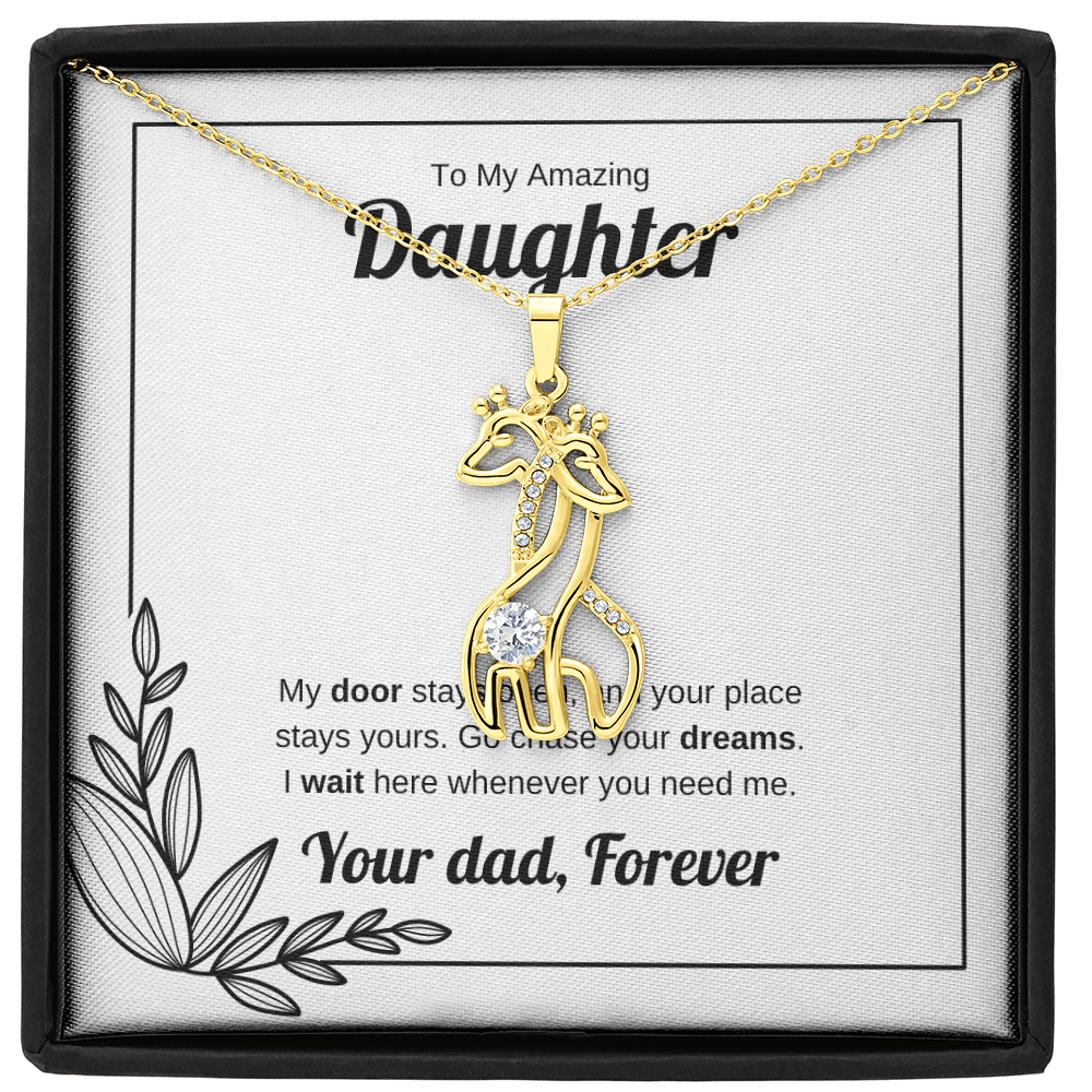 My Door Stays Open | Giraffe Necklace for Daughter