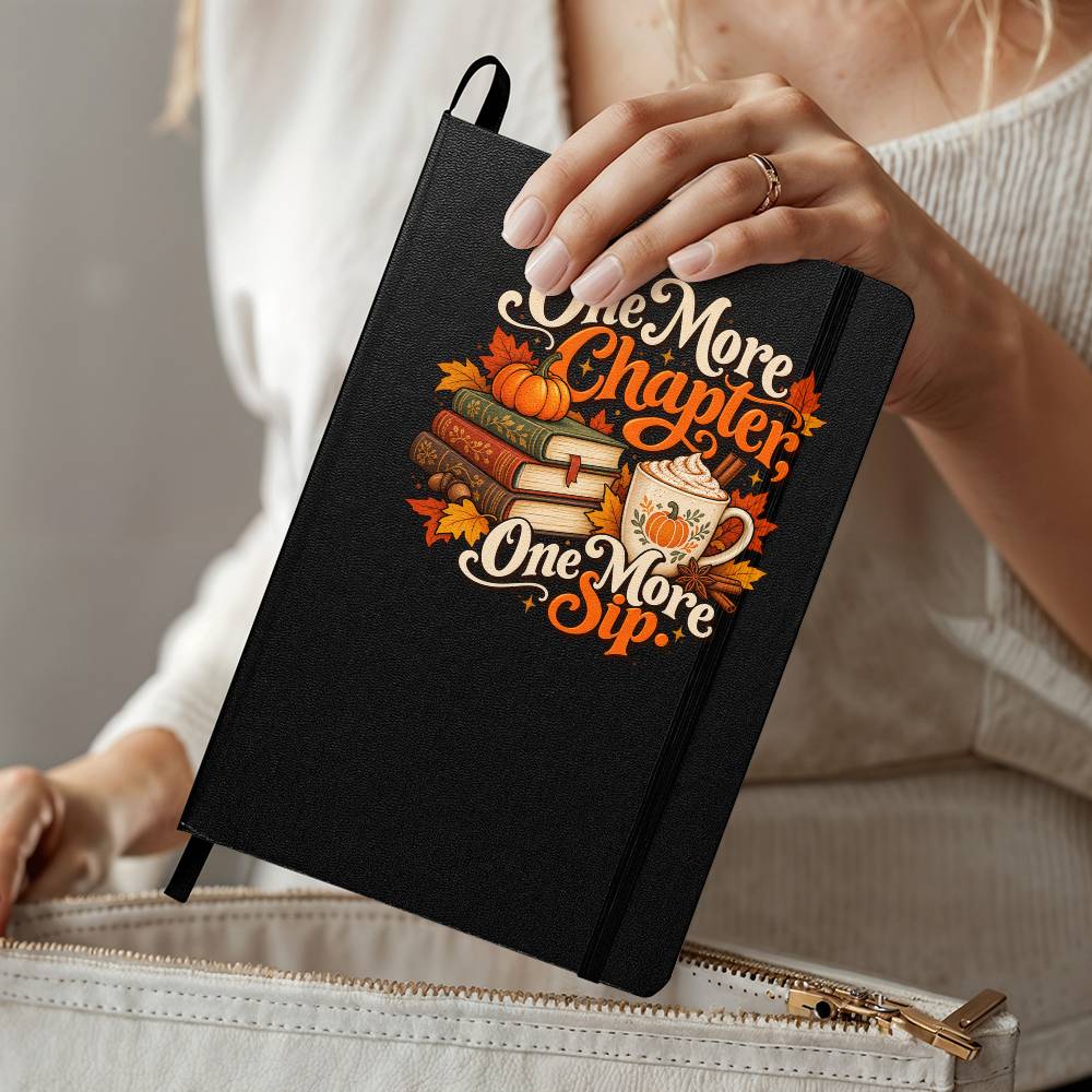 One More Chapter, One More Sip Journal | Cozy Fall Book Lover Notebook
