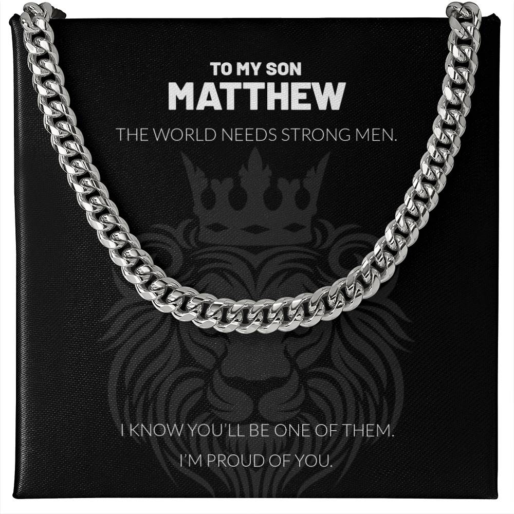 Personalized Graduation Necklace for Son – Cuban Link Gift