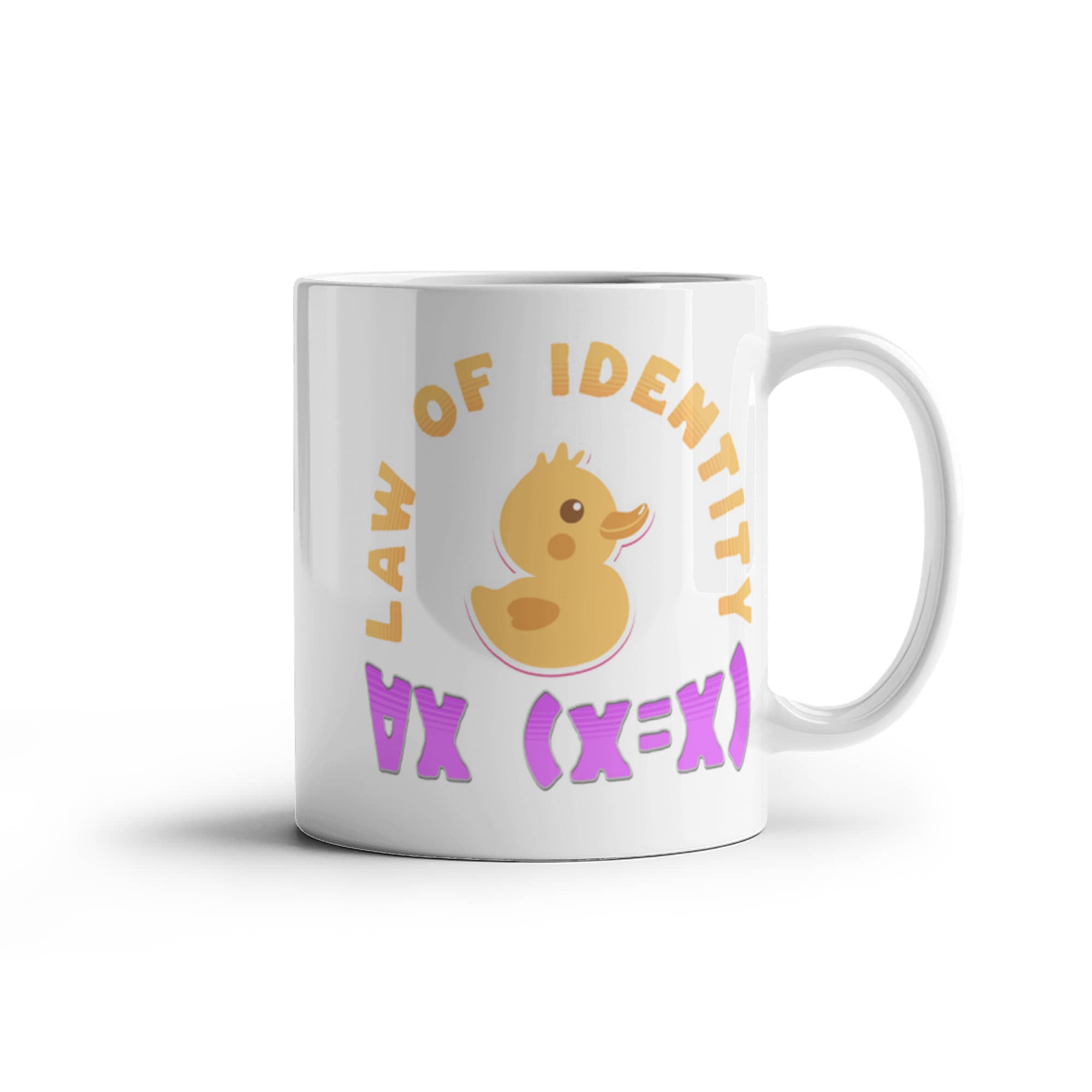 Law of Identity Duckie on a mug