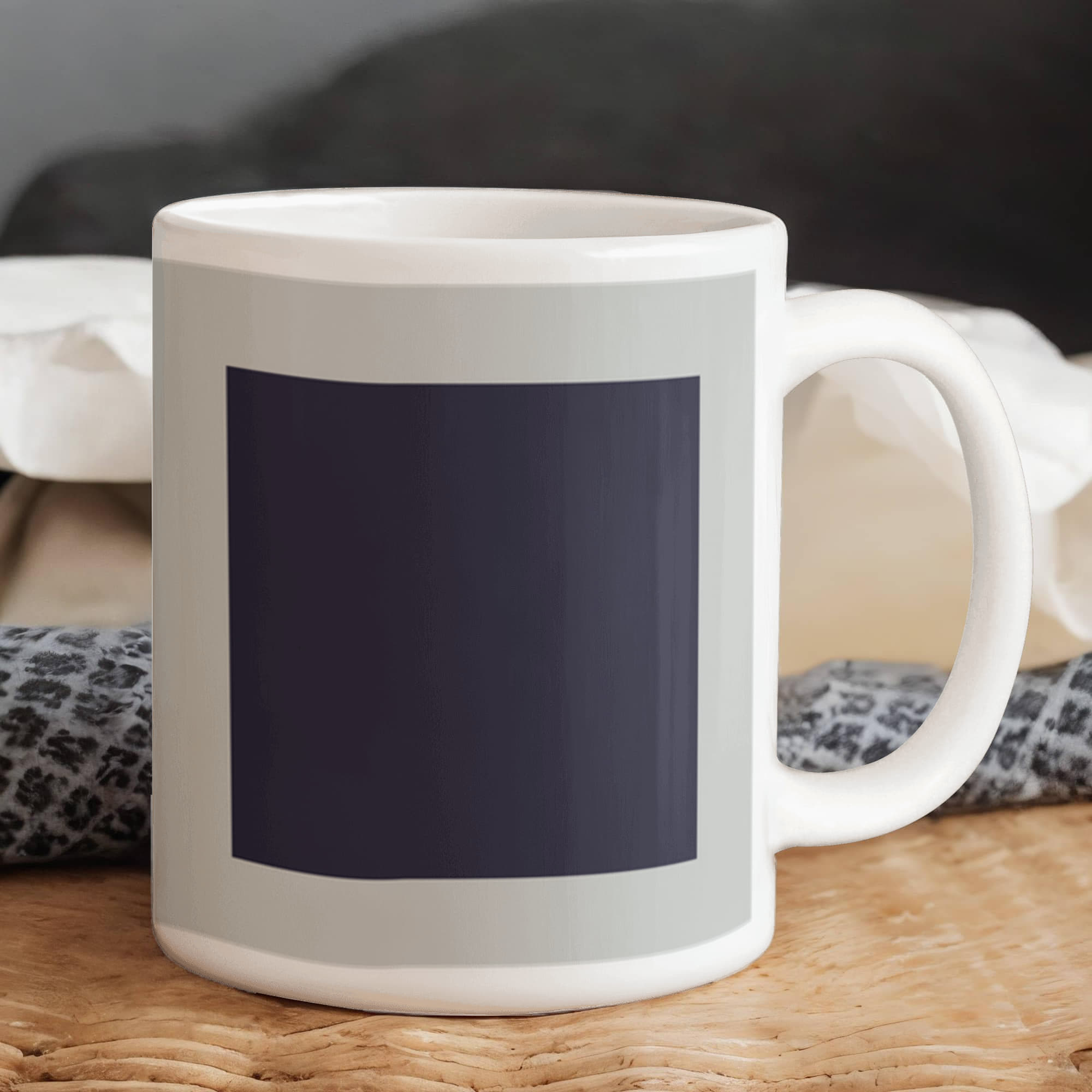 Black Suprematic Square (1915) on a white mug