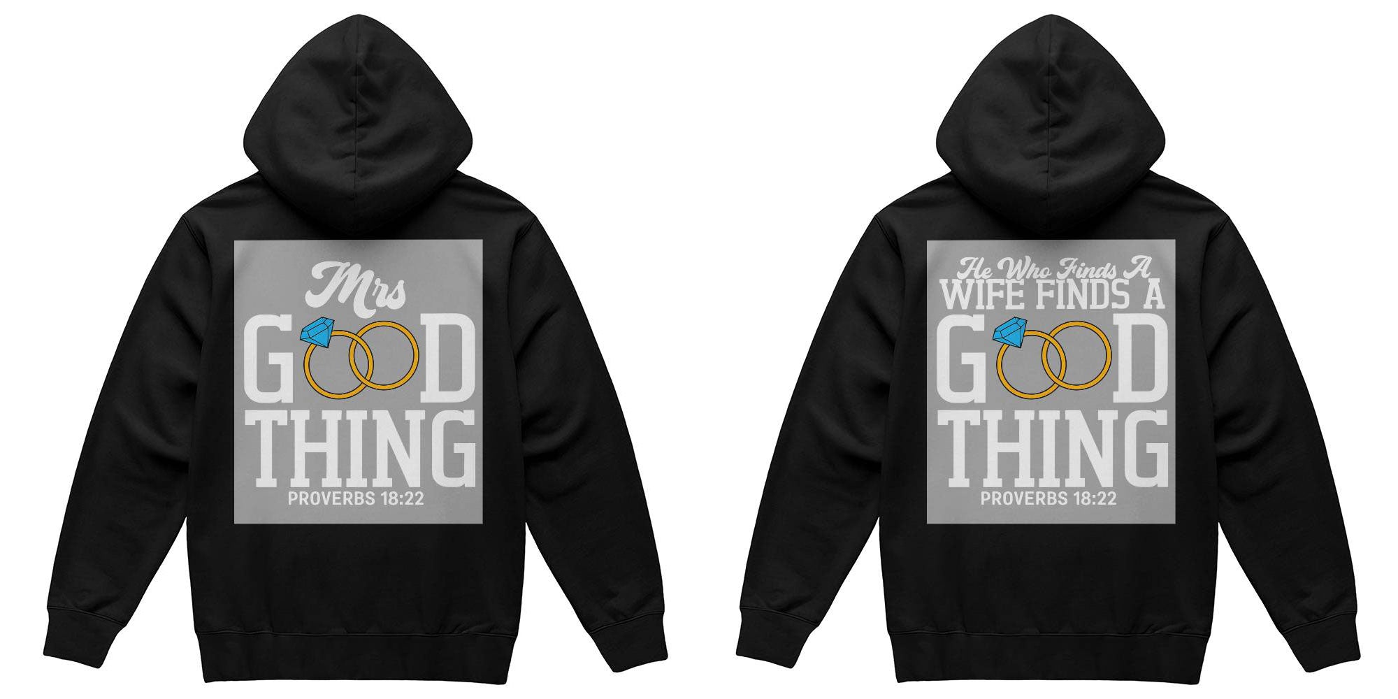Husband & Wife Good Thing Sweatshirts - Proverbs 18:22 (black)