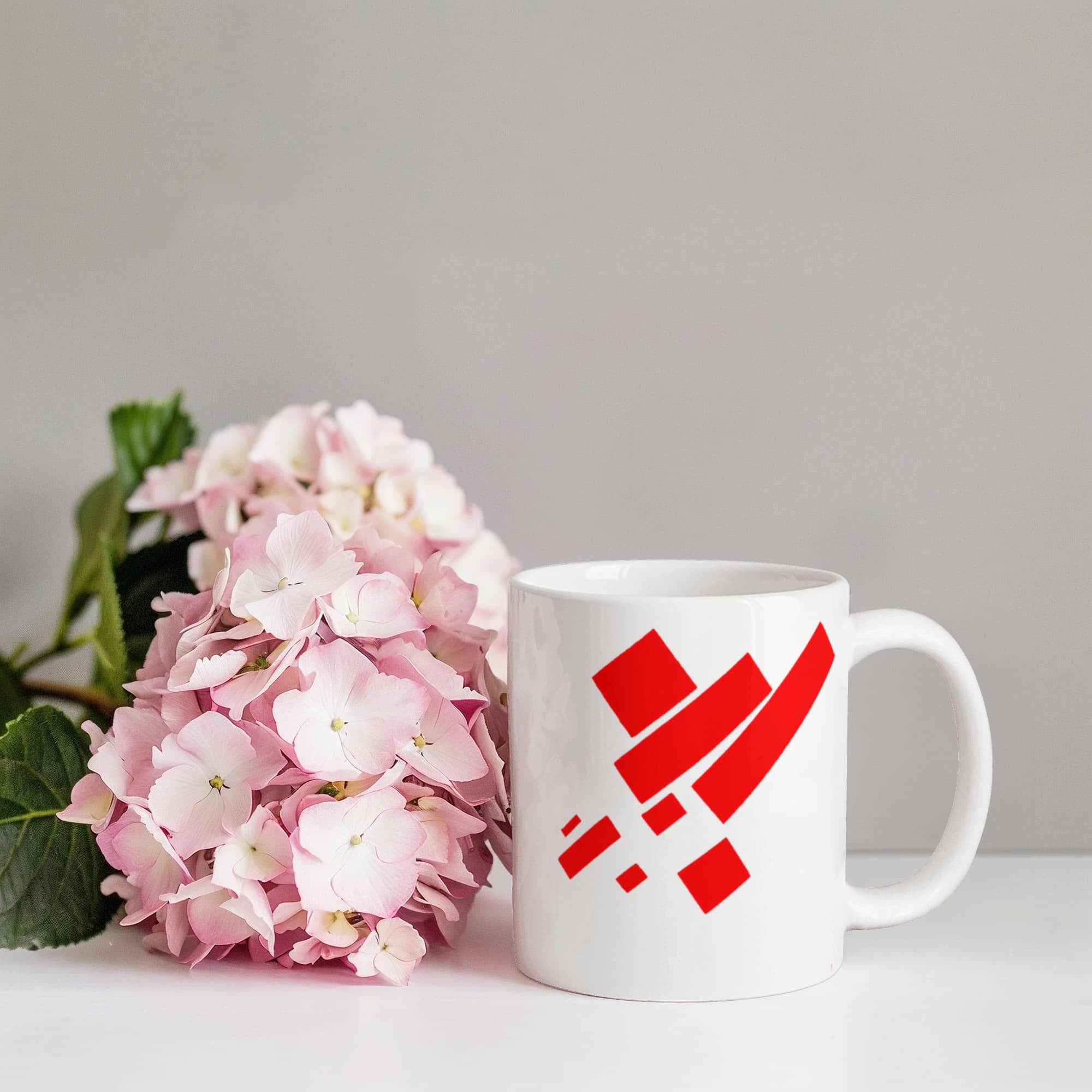Suprematist Painting: Eight Red Rectangles (1915) on a white mug