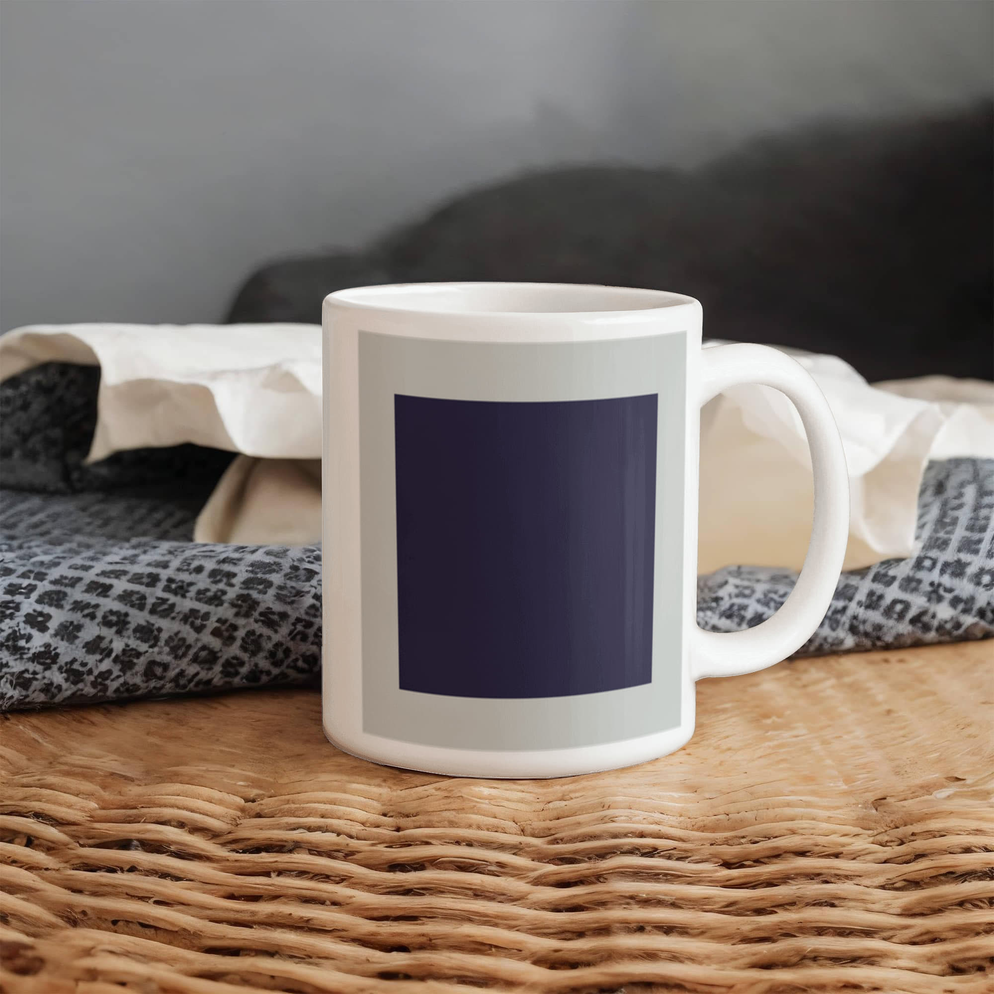 Black Suprematic Square (1915) on a white mug