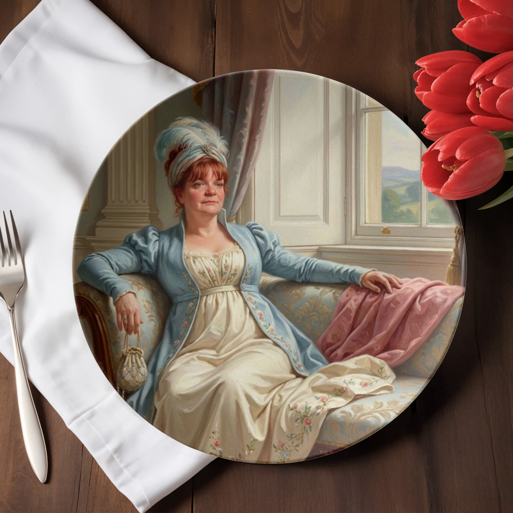 Regency Era Portrait in Ladies' Attire - 10” Plate