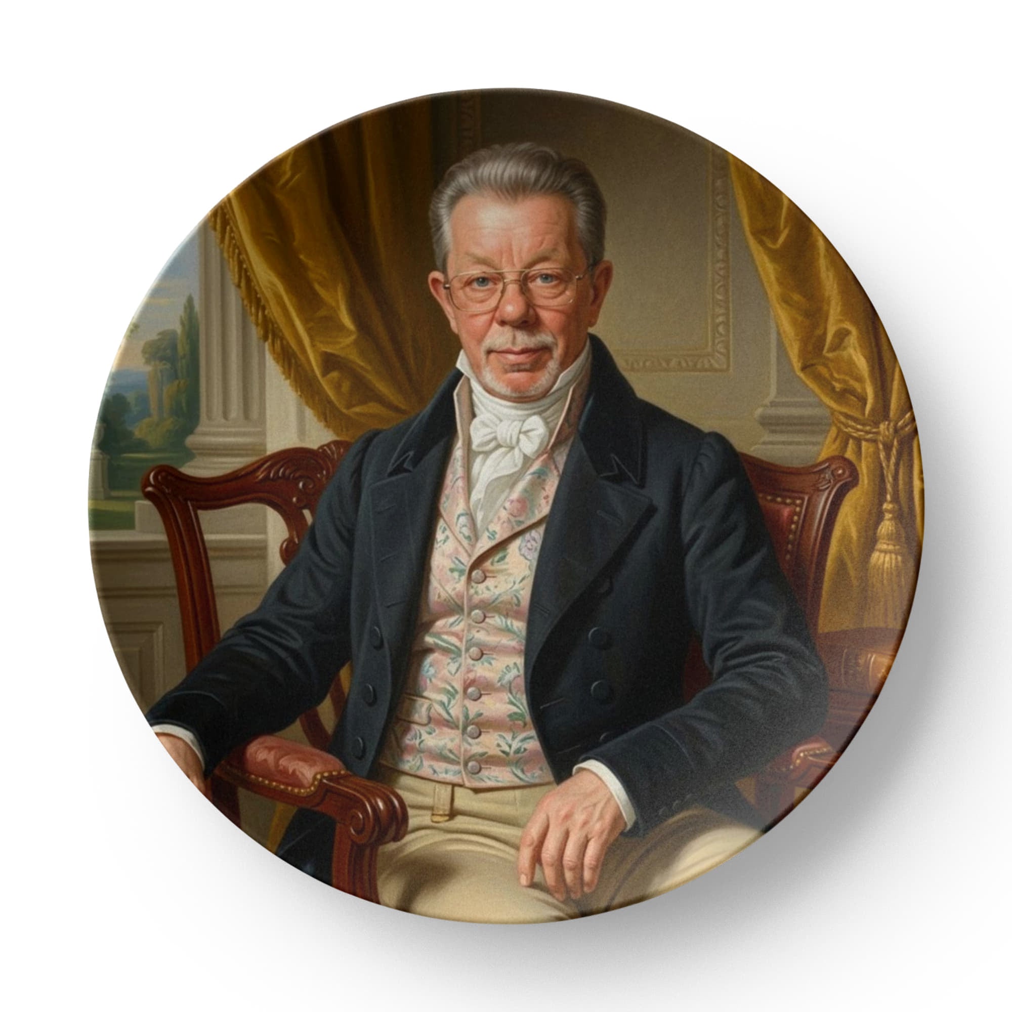 Regency Era Portrait in Gentlemen's Attire - 10” Plate