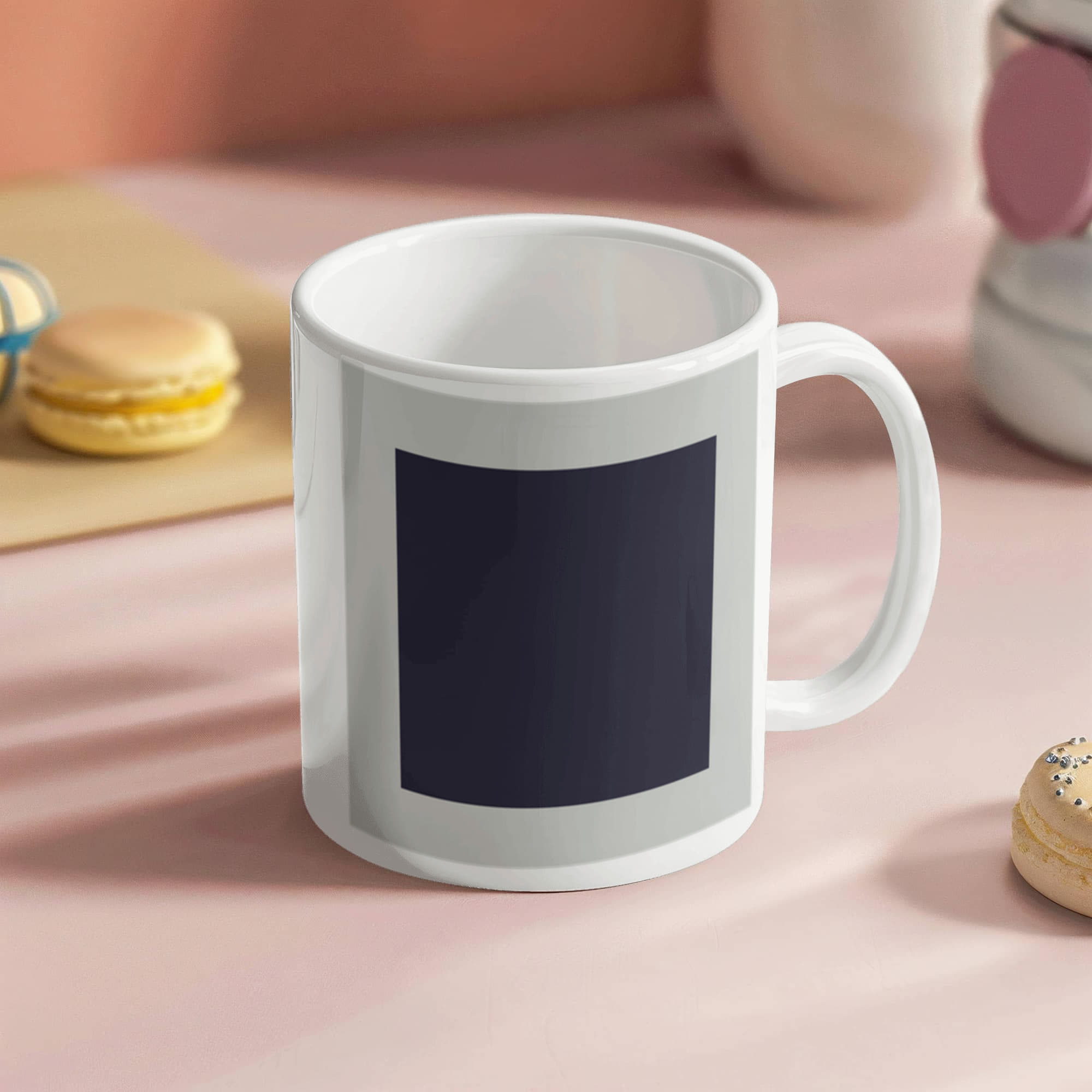 Black Suprematic Square (1915) on a white mug