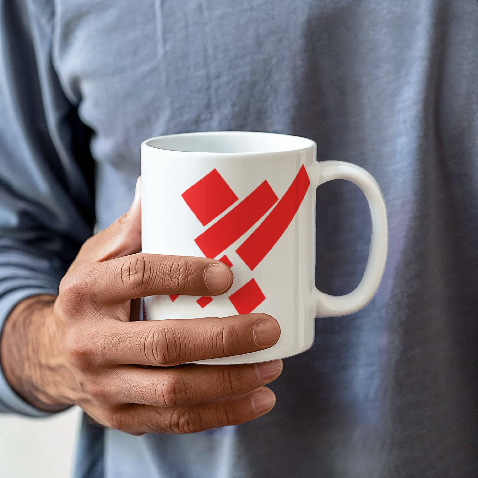 Suprematist Painting: Eight Red Rectangles (1915) on a white mug
