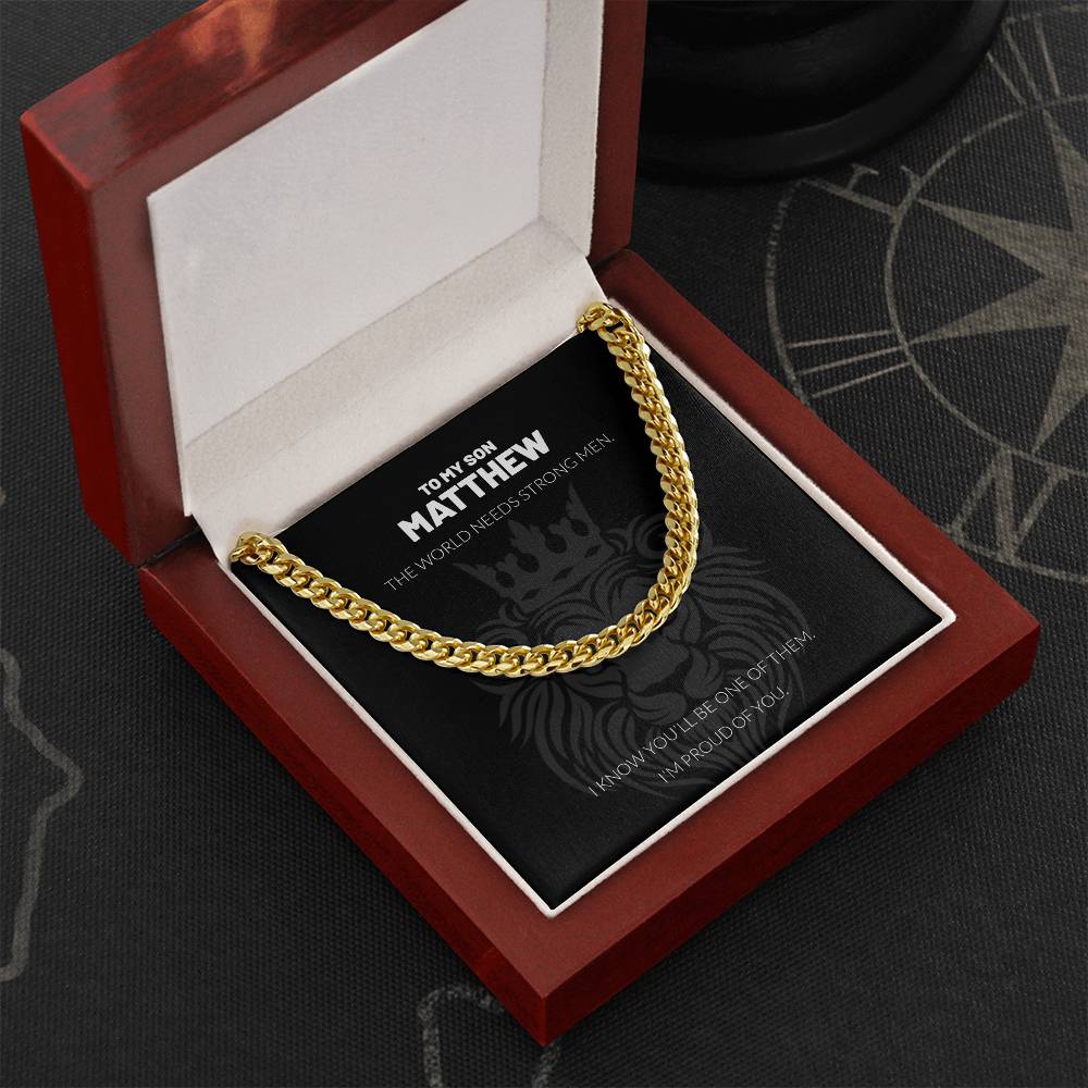Personalized Graduation Necklace for Son – Cuban Link Gift