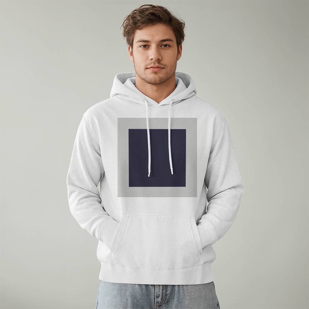 Black Suprematic Square (1915) on a hoodie