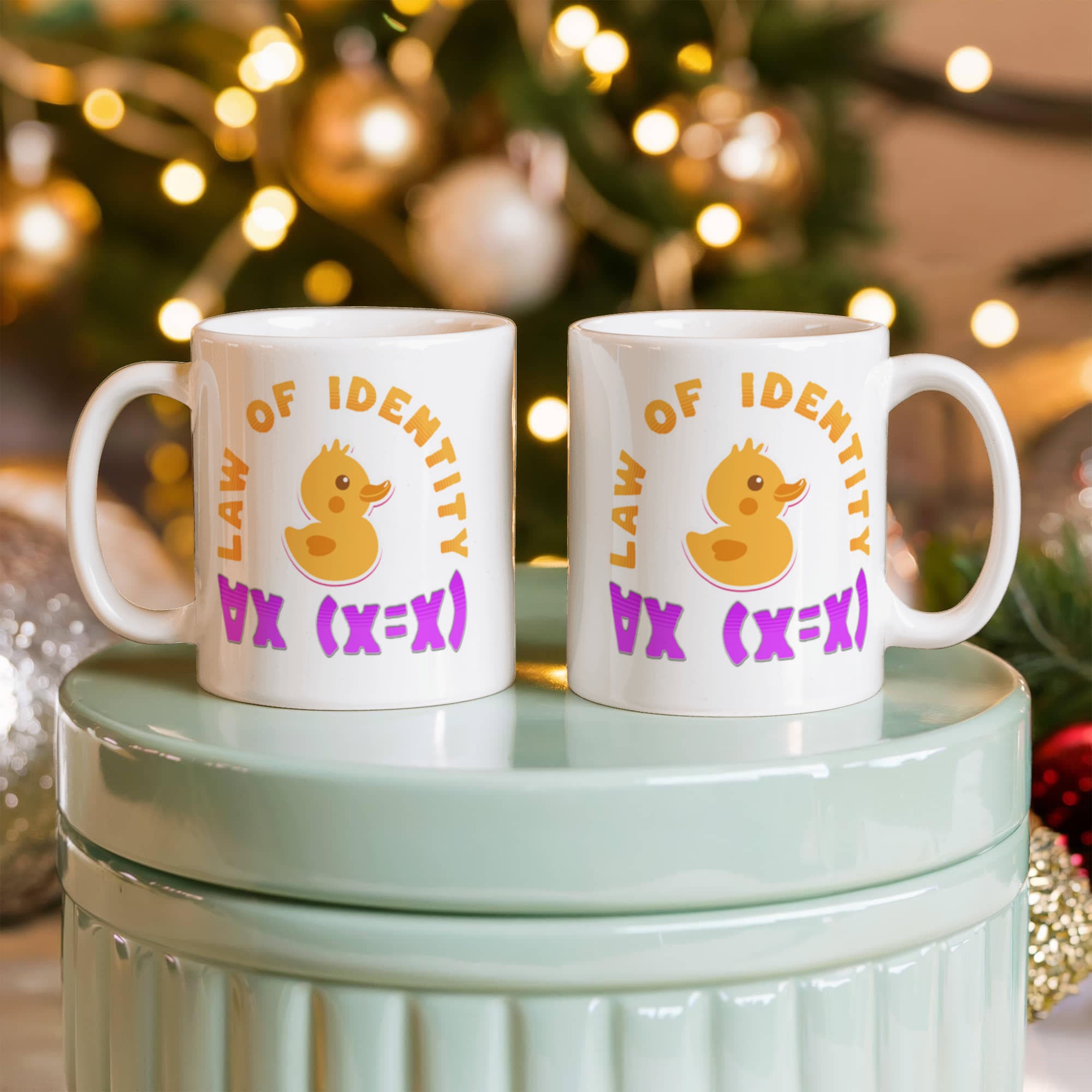 Law of Identity Duckie on a mug