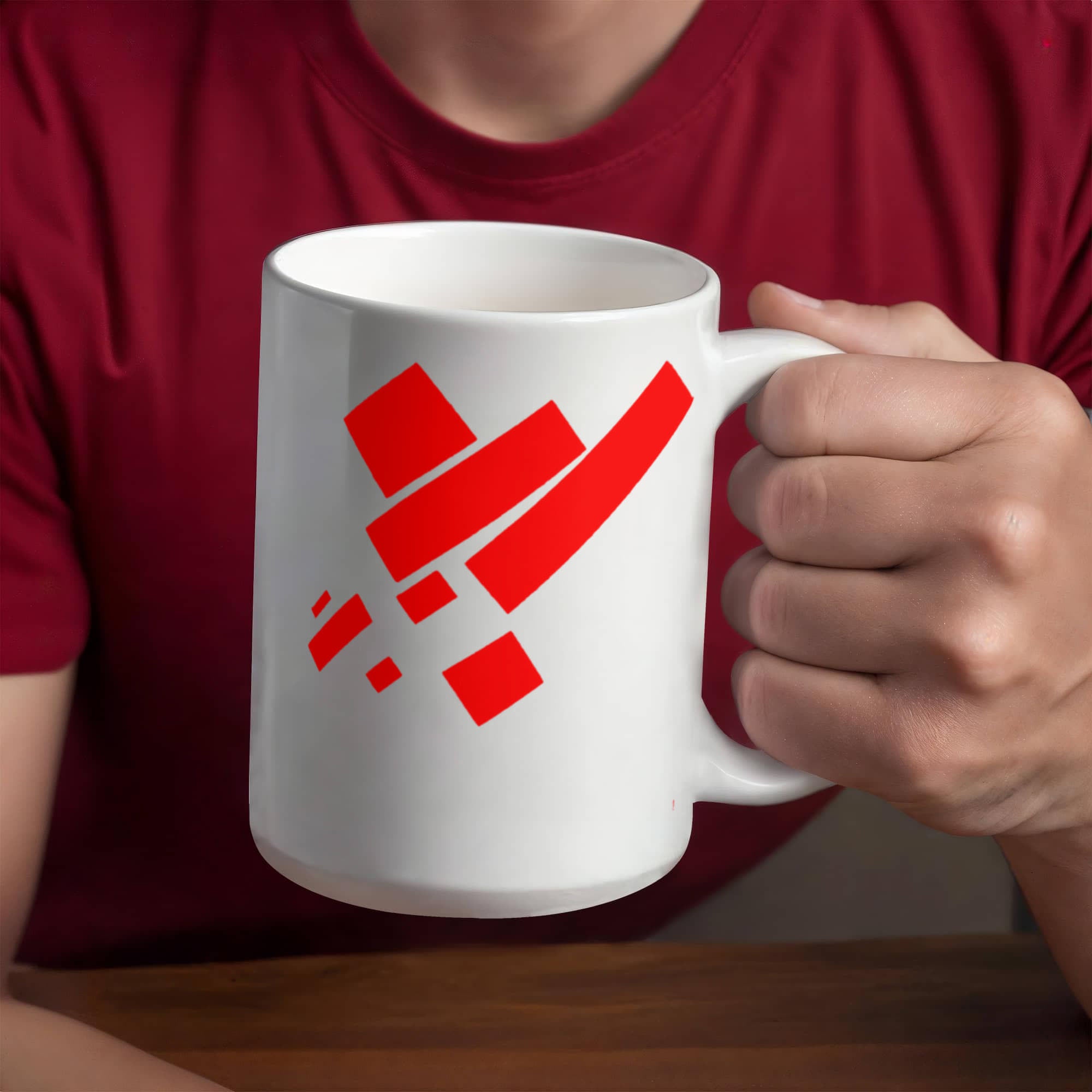 Suprematist Painting: Eight Red Rectangles (1915) on a white mug