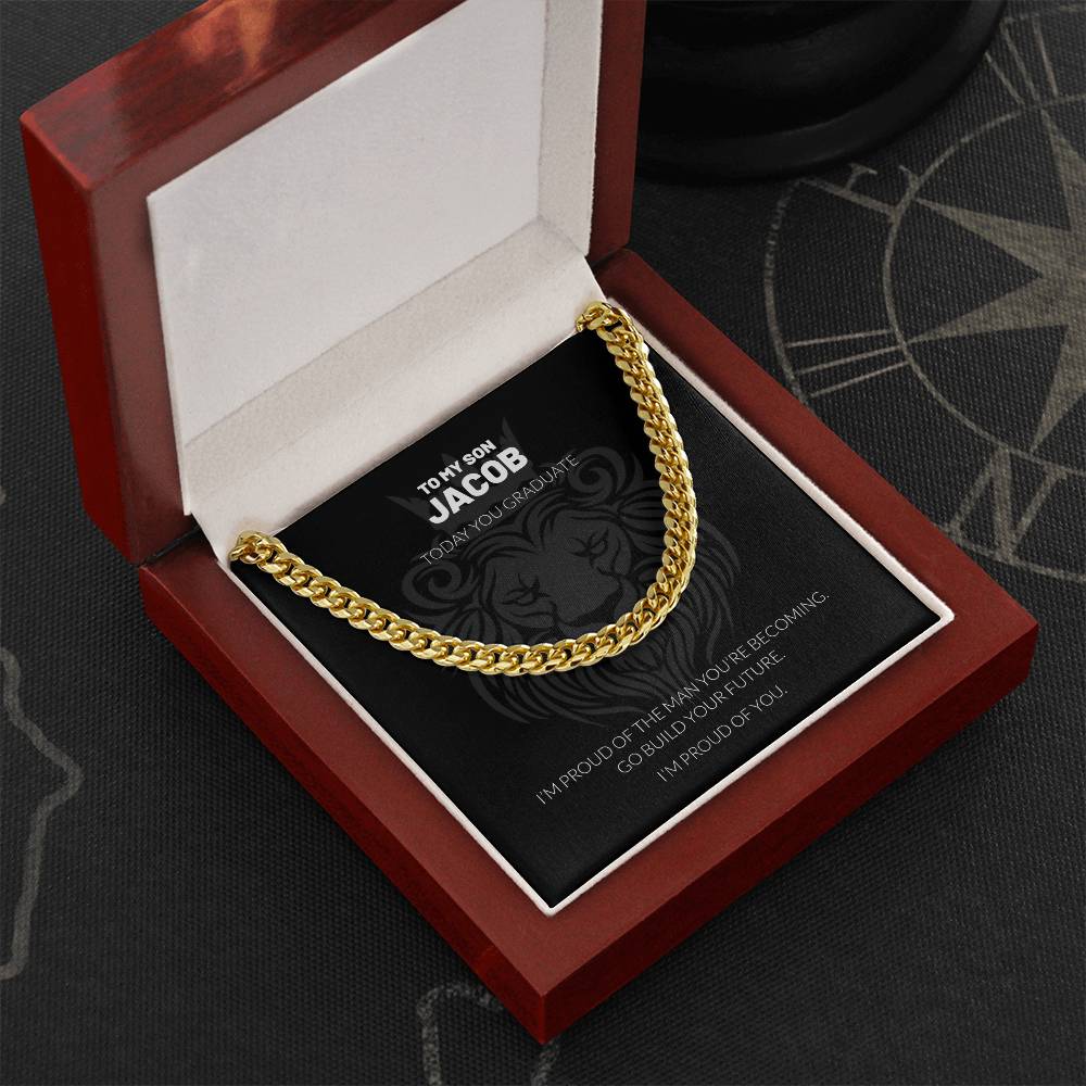 Personalized Graduation Necklace for Son – Cuban Link Gift