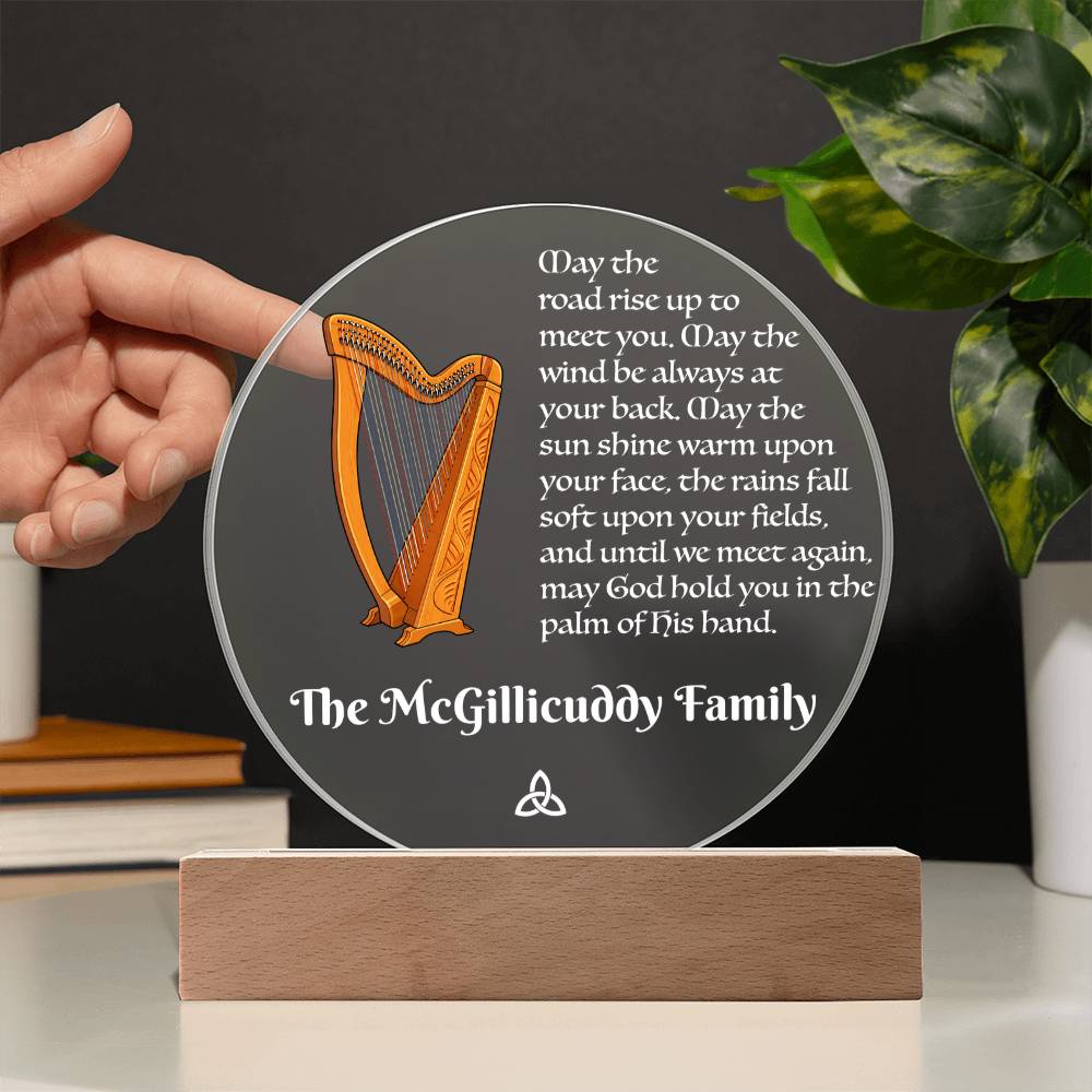 "May the road rise up to meet you. . ." - Acrylic Plaque with customizable text
