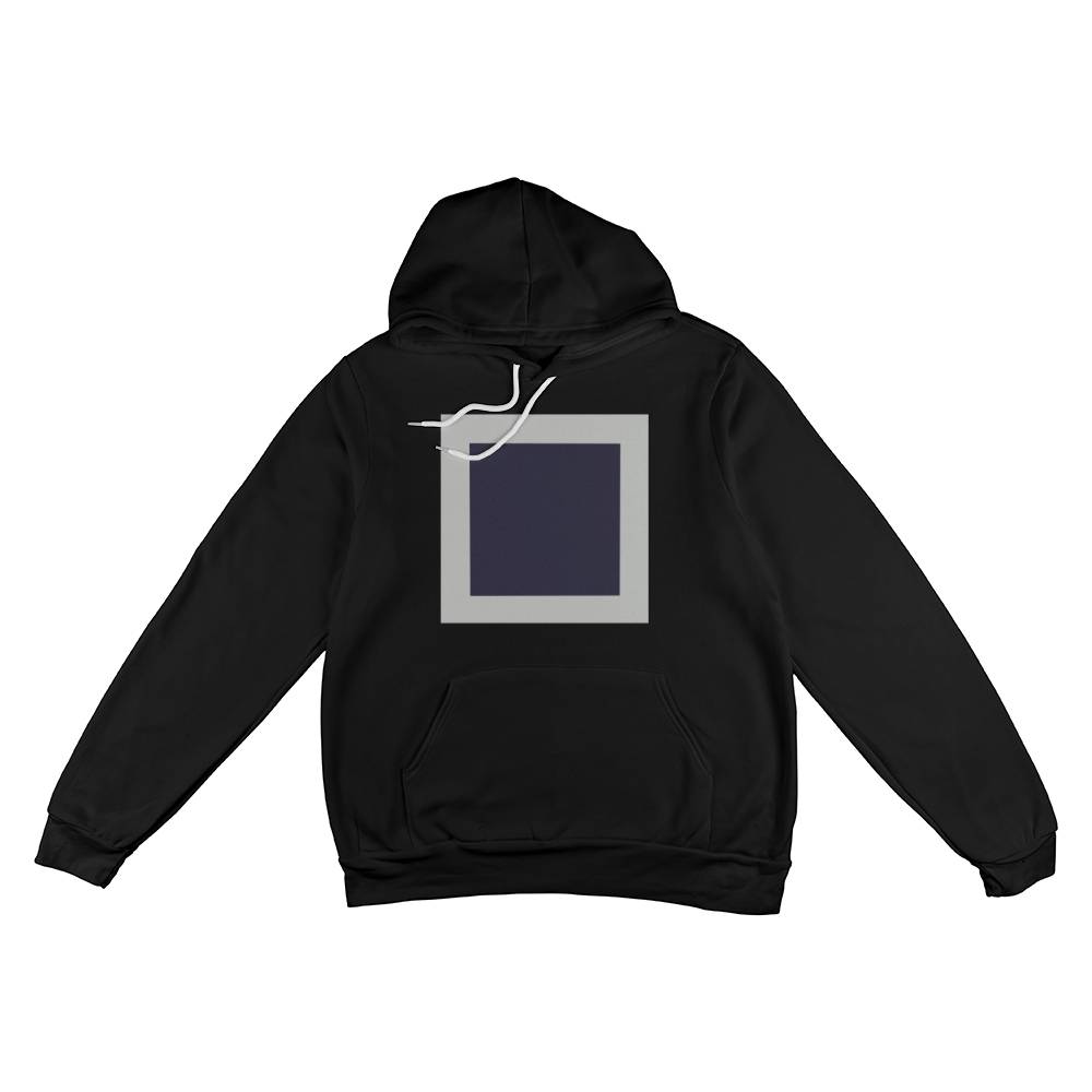 Black Suprematic Square (1915) on a hoodie