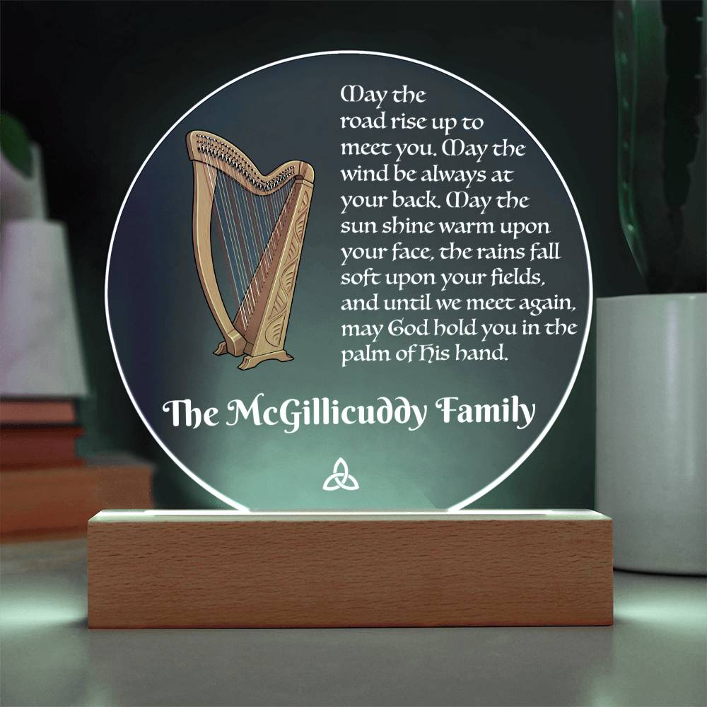 "May the road rise up to meet you. . ." - Acrylic Plaque with customizable text