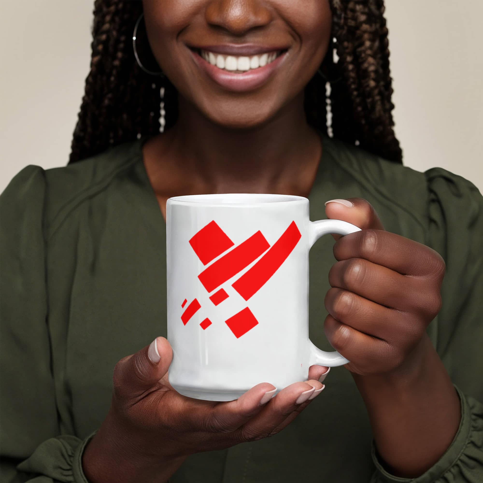 Suprematist Painting: Eight Red Rectangles (1915) on a white mug