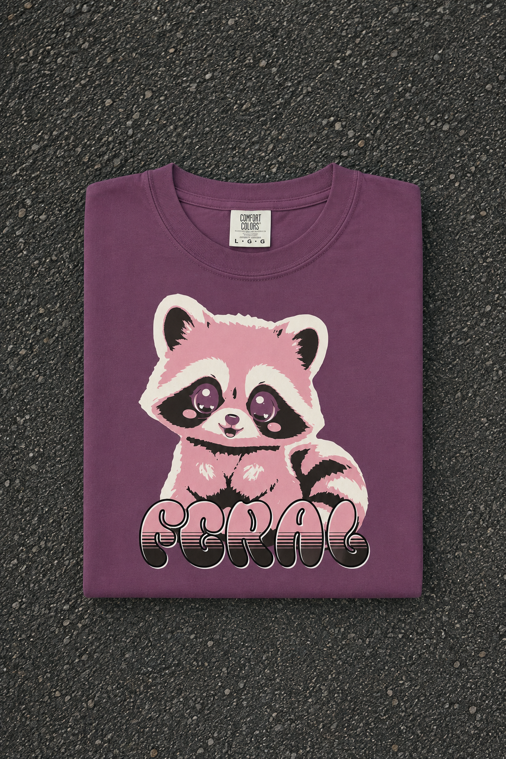 Feral Raccoon Shirt - Berry