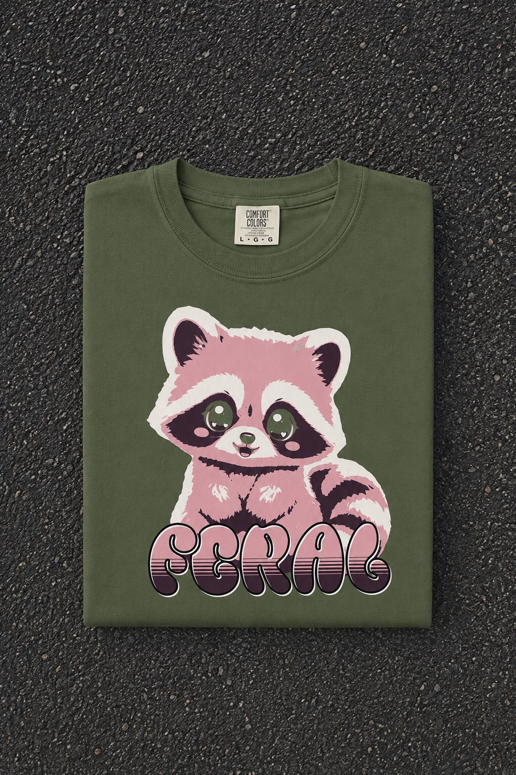 Feral Raccoon Shirt - Sage