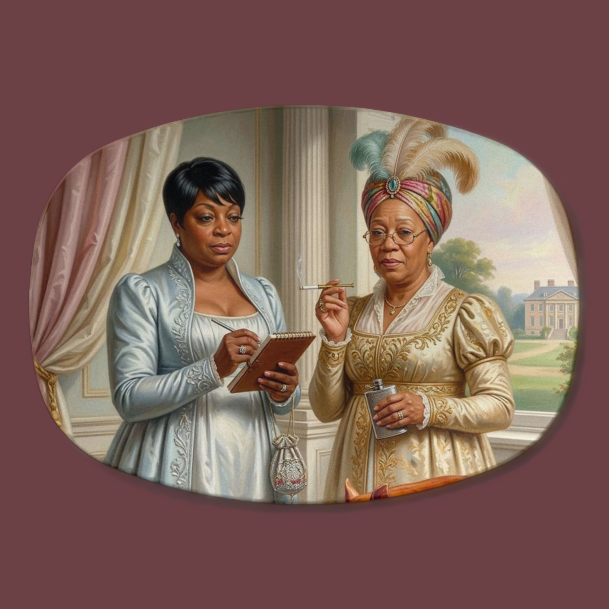 Regency Era Group Portrait - Personalized 10" x 14" Portrait Platter – Unique Gift