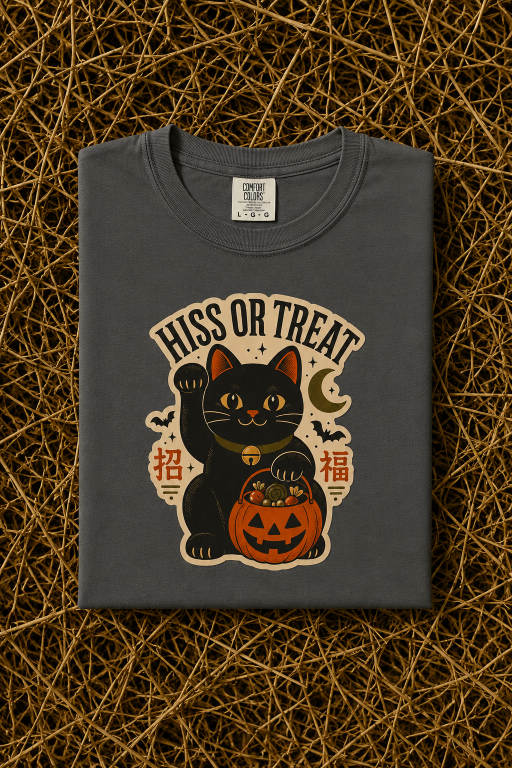 Hiss or Treat 2026 Black Cat Maneki-Neko Halloween T-Shirt - Pepper - Pinterest