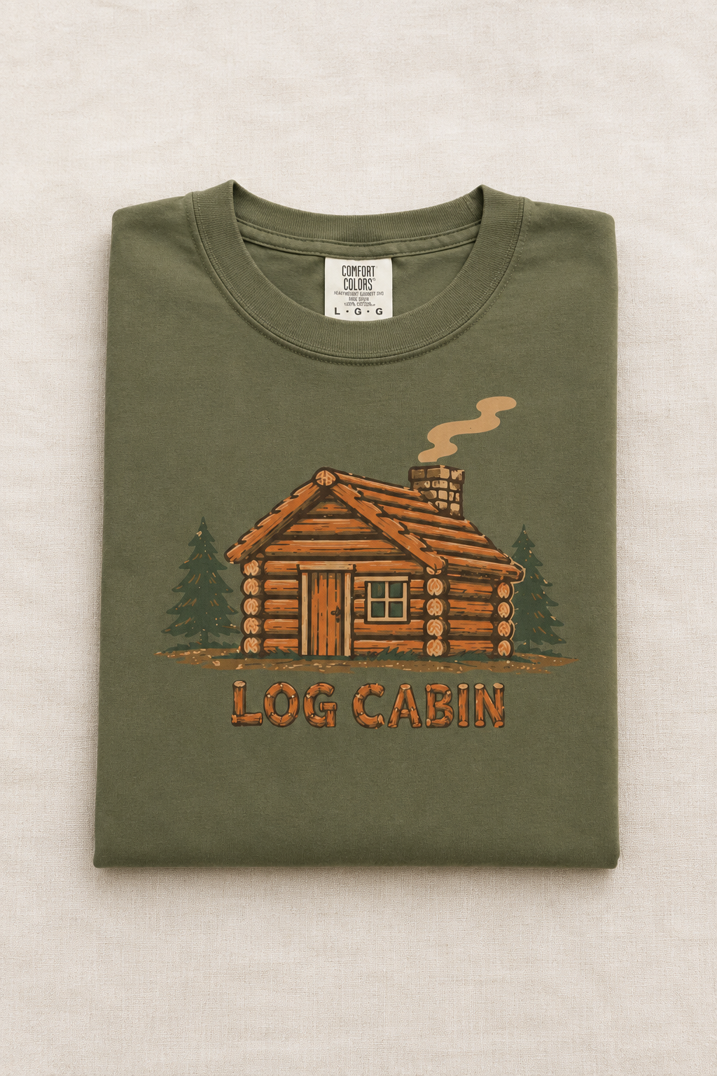 Log Cabin Tee — Garment-Dyed Unisex T-Shirt