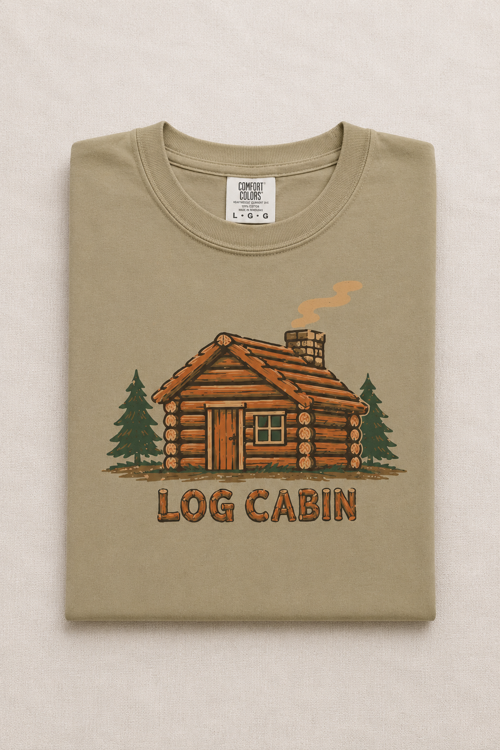 Log Cabin Tee — Garment-Dyed Unisex T-Shirt