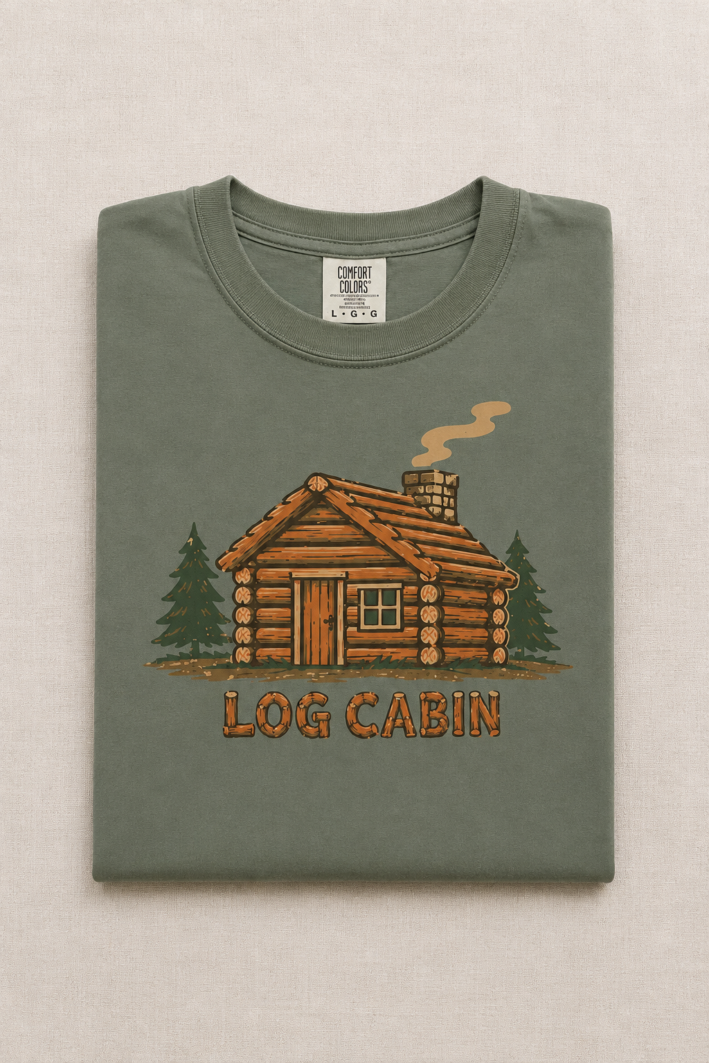 Log Cabin Tee — Garment-Dyed Unisex T-Shirt
